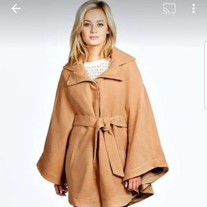 Camel color poncho coat